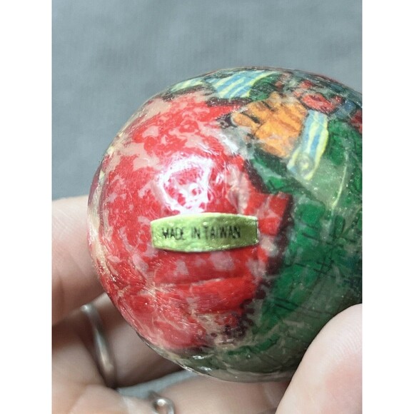 VTG Christmas Ornament 1991 Nutcracker Reindeer Soldier Egg Shaped Lot Signed - Picture 6 of 12